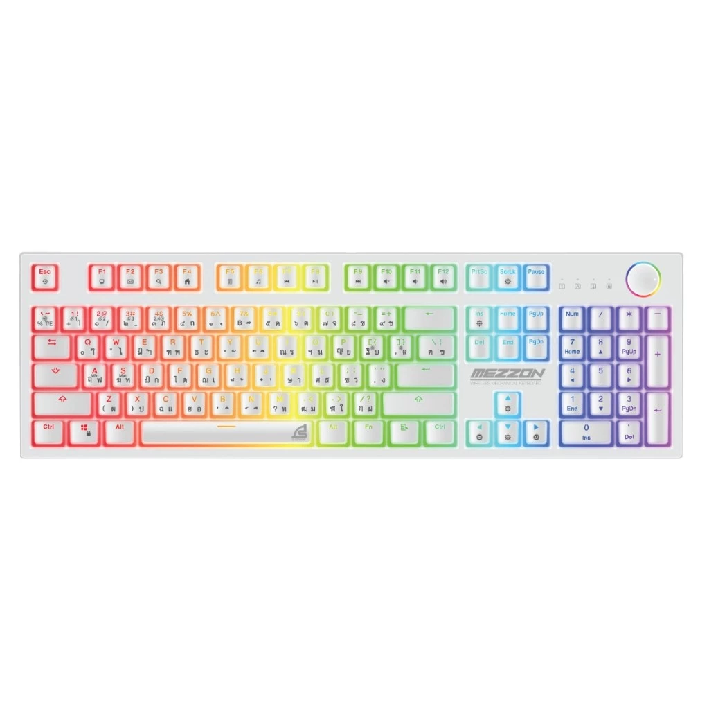 SIGNO KB-752 MUZZON WIRELESS MECHANICAL GAMING KEYBOARD TKL - White